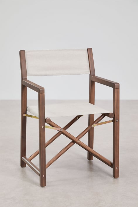 Pack de 4 chaises de réalisateur pliantes en bois d'acacia Rondonia - Beige Clair