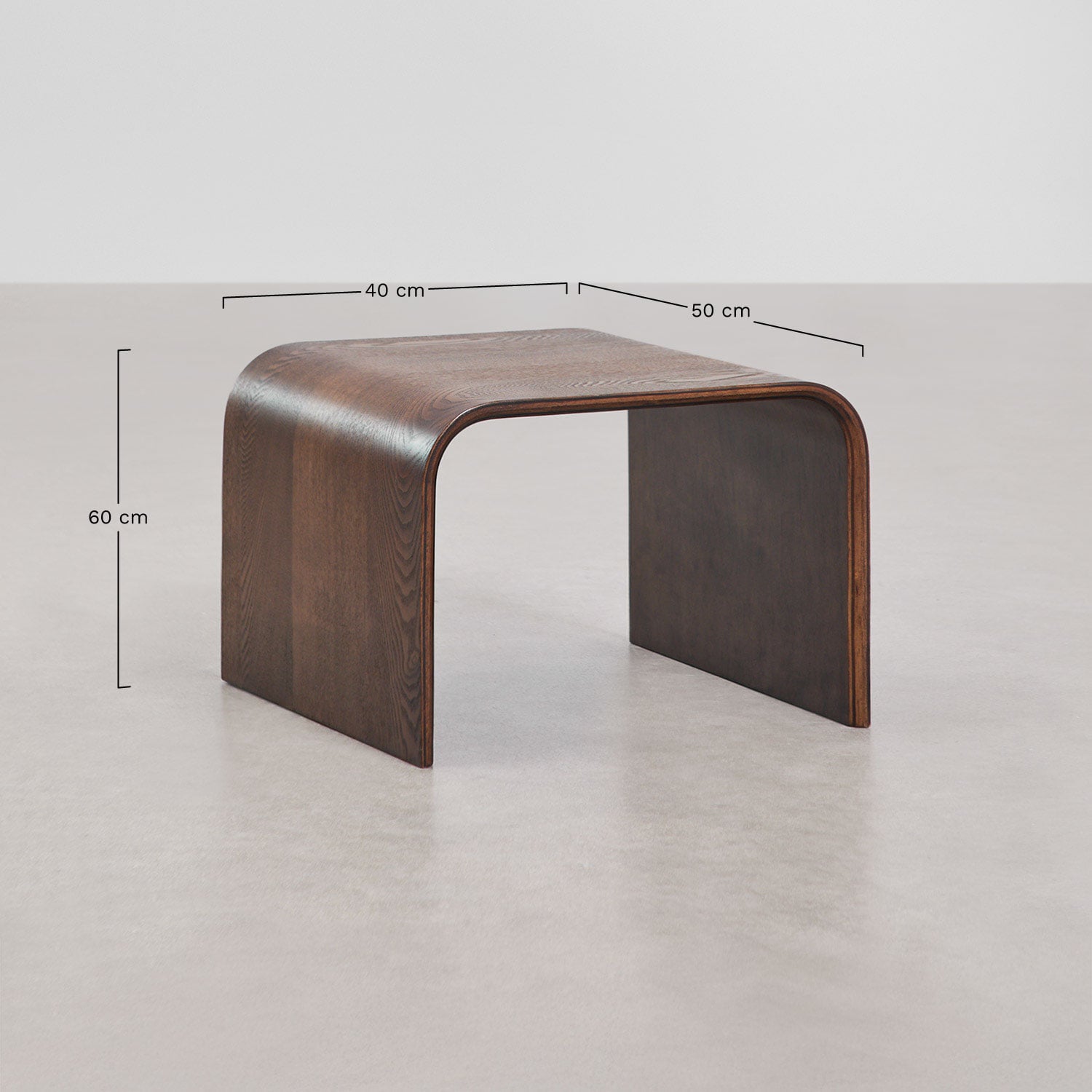 Tables d'appoint gigognes rectangulaires en MDF et placage Namibia, mesures