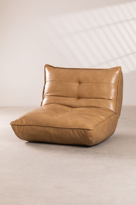 Pack de 2 fauteuils inclinables rembourrés Mati - Similicuir marron clair camel