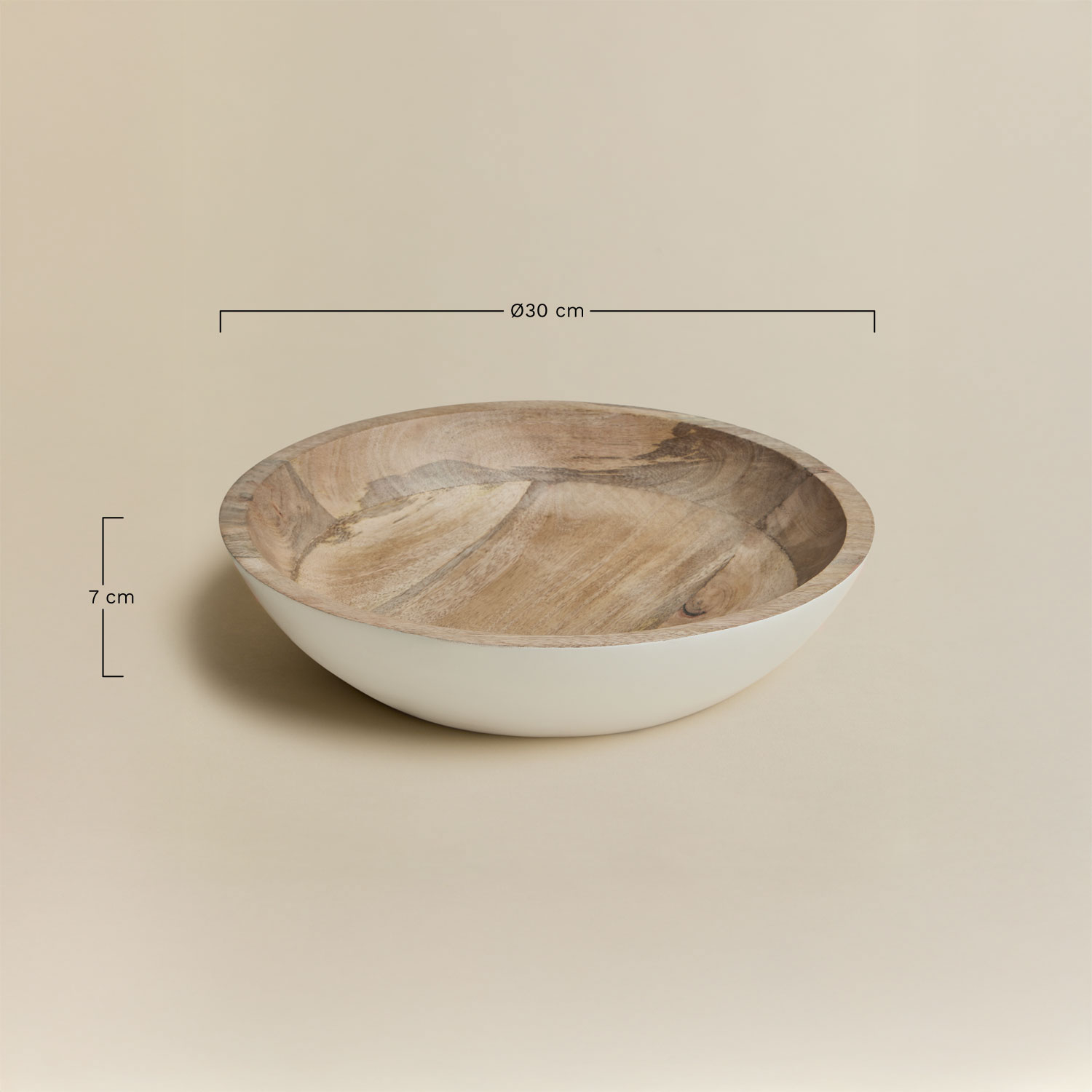 Bol décoratif en bois de manguier Fruela, mesures