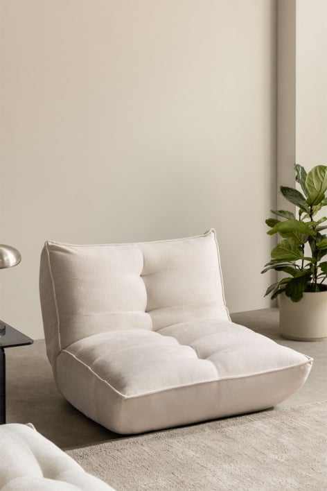 Fauteuil inclinable rembourré Mati - Tissu Blanc Cassé