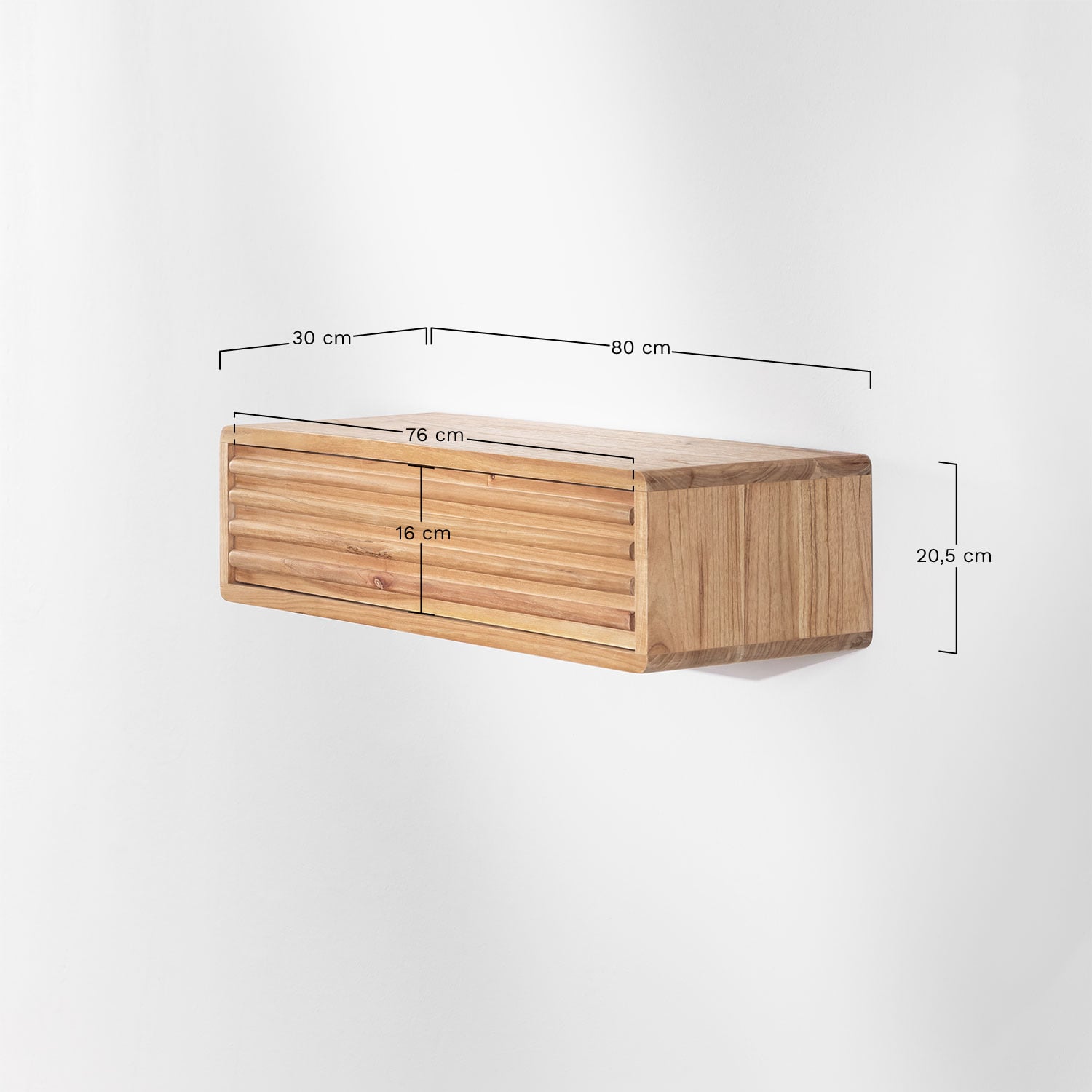 Console d'entrée murale 80x30 cm en bois Deleyna, mesures