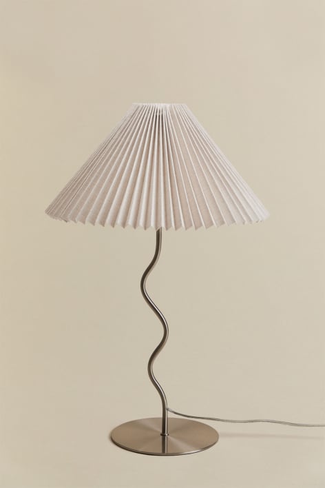 Lampe de table en fer et lin Siliema