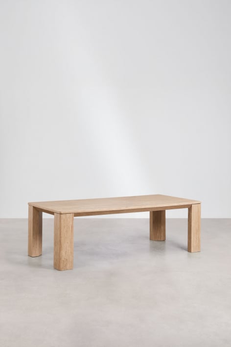 Table à manger rectangulaire 240x110 cm en travertin Gundemar