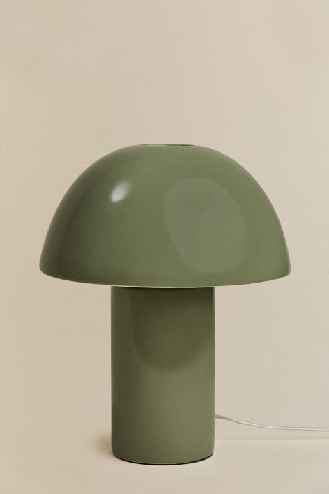 Lampe de table en céramique Kisvea - Vert Olive Intense