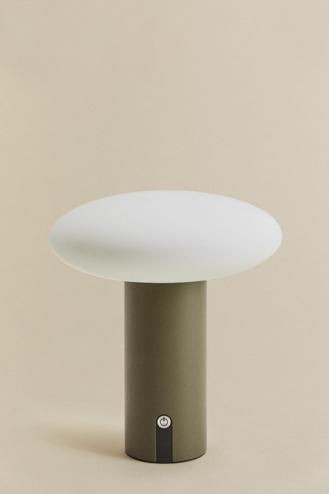 Lampe de table LED sans fil en fer Zosima - Vert Olive Intense