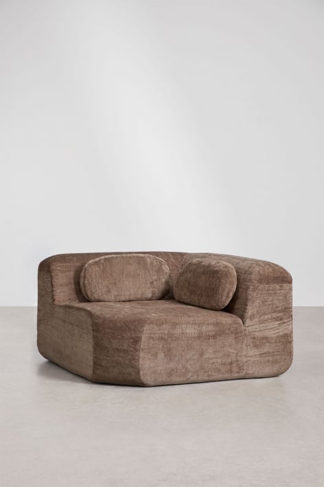Module d'angle pour canapé modulaire en chenille emballé sous vide Merida - Chenille marron caramel