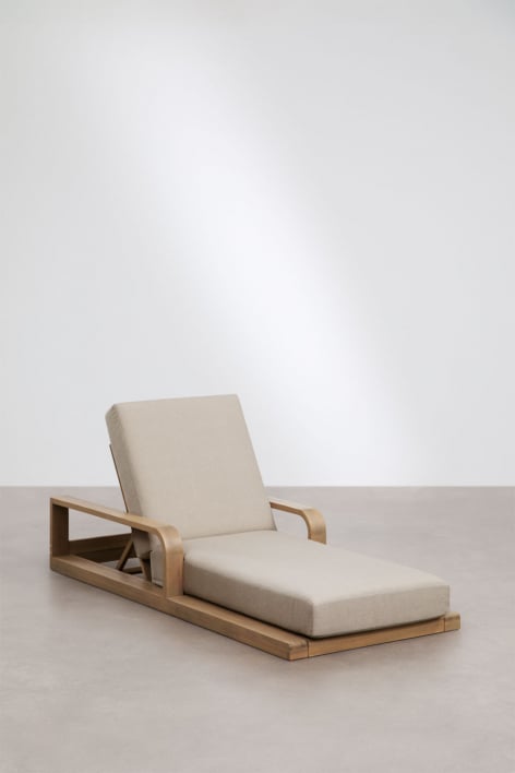 Chaise longue inclinable en bois d'acacia Brivori