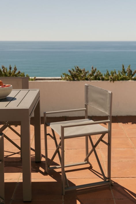 Chaise de réalisateur pliante de jardin en acier Zurena