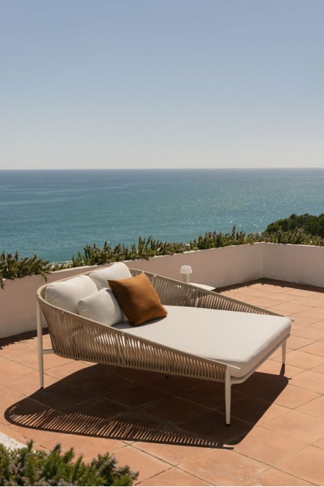 Transat double en aluminium avec coussins Ondina