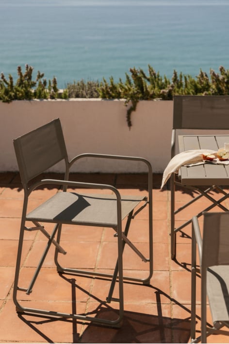 Chaise de réalisateur pliante pour jardin en acier Melida