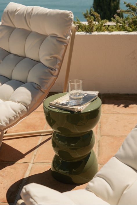 Table d'appoint de jardin ronde Ø35 cm en dolomite Tiyi