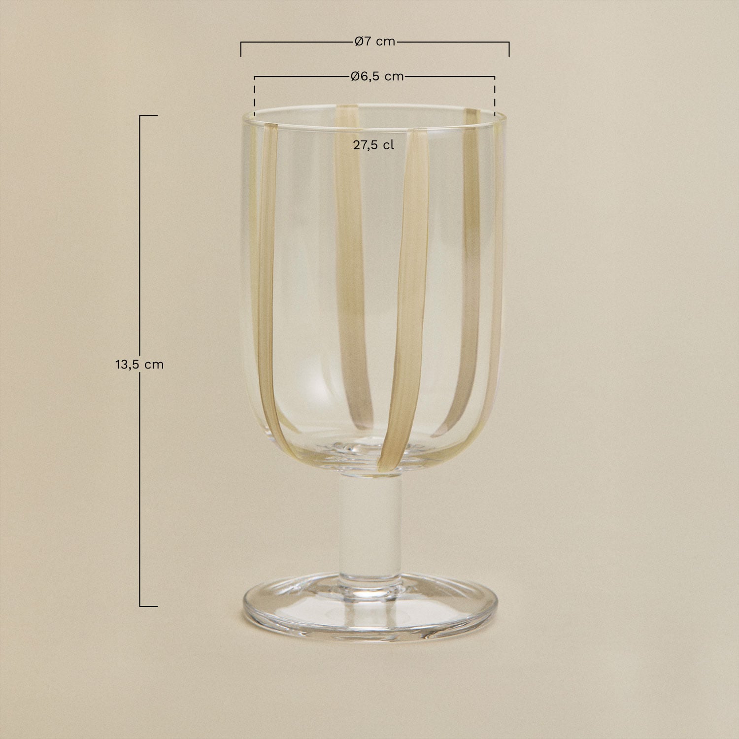Pack de 4 verres à vin 27,5 cl en verre Jalviana, mesures