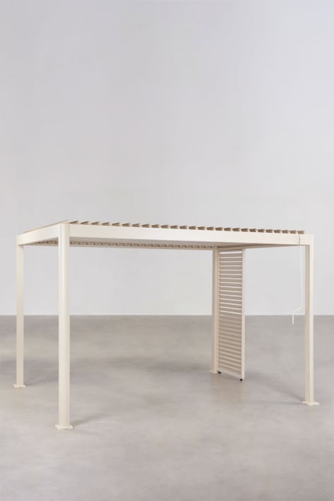Pergola bioclimatique en aluminium avec lames et panneau Druvia