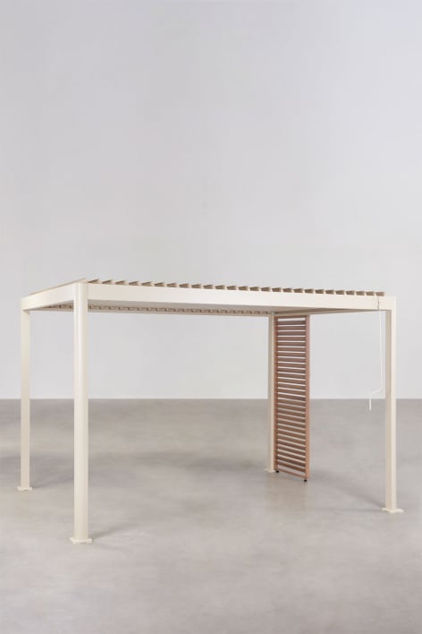 Pergola bioclimatique en aluminium avec lames et panneau Druvia