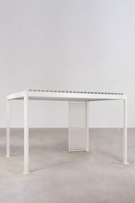 Pergola bioclimatique en aluminium avec lames et panneau Druvia
