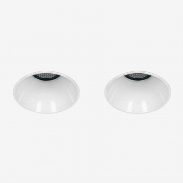 Pack De 2 Downlights Led Encastrables Sans Cadre Trimless Ronds Ø5,3 Cm Pour Extérieur En Aluminium Luisiana Blanc & Blanc Froid 4000k & 6 W & 38o -