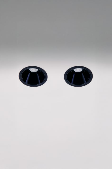 Pack de 2 spots encastrés LED avec cadres ronds Ø5 cm en aluminium Luisiana