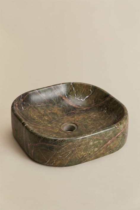 Lavabo carré 40x40 cm en marbre Francesca - Marbre Vert Forest