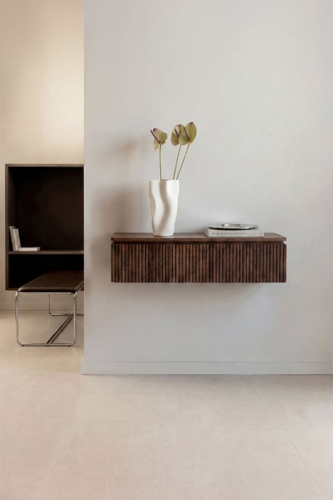 Console d'entrée murale 80x30 cm en bois d'acacia Biljandi