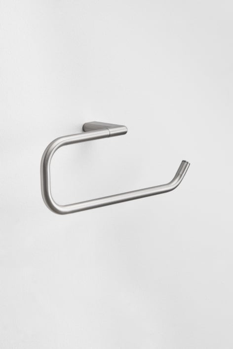 Porte-serviettes mural avec barre 30 cm en acier inoxydable et gris brossé Rovent