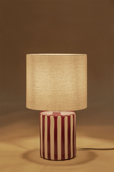 Lampe de table en céramique et lin Araminta