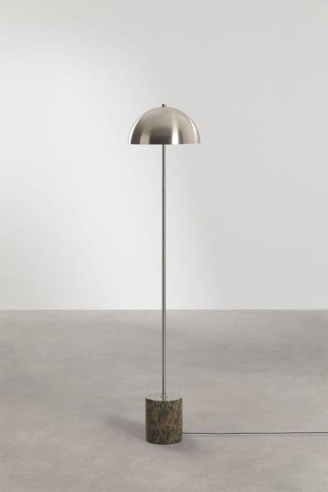 Lampe sur pied LED pour extérieur en acier inoxydable et pierre naturelle Nicolas