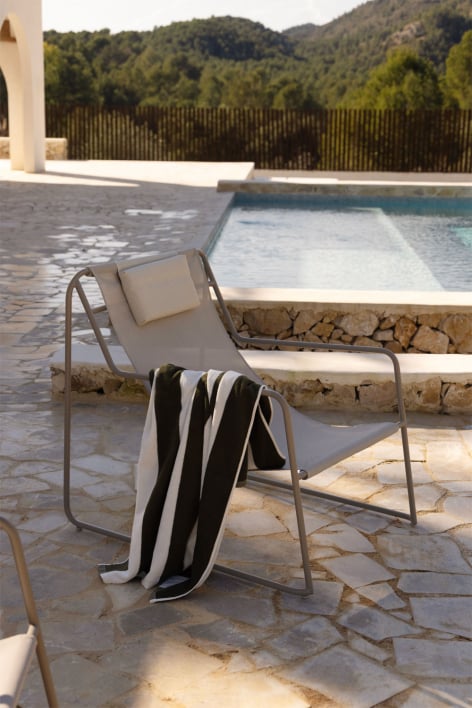Hamaca avec accoudoirs en acier avec coussin Lorvian