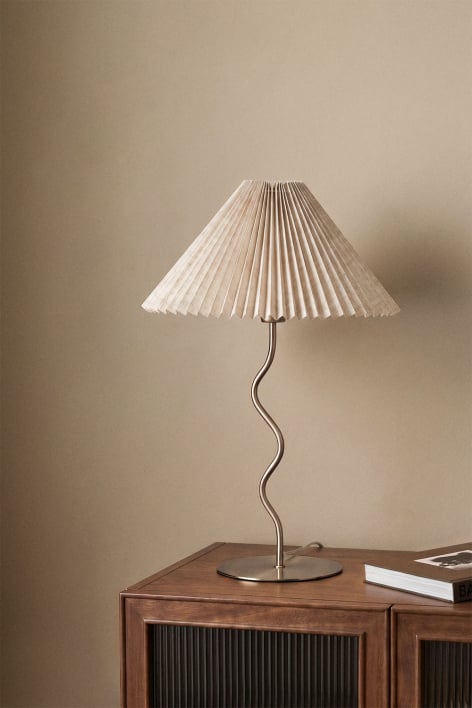 Lampe de table en fer et lin Siliema