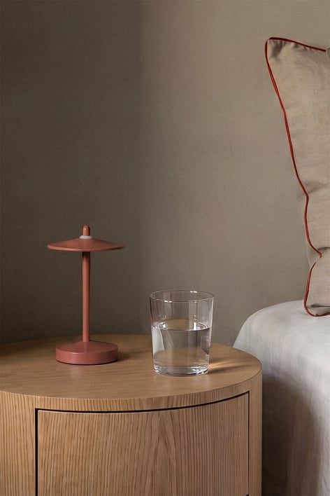 Lampe de table LED sans fil en fer Zuniga - Terracota