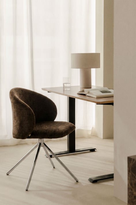 Chaise de bureau pivotante tapissée Gryon