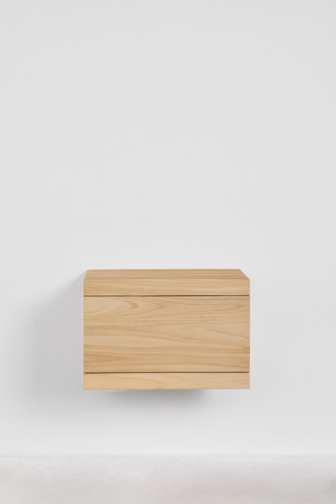 Ensemble meuble de salle de bain suspendu 60x45 cm en bois de teck Belivetta