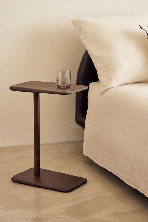 Table de chevet rectangulaire 40x25 cm en bois Tinsley