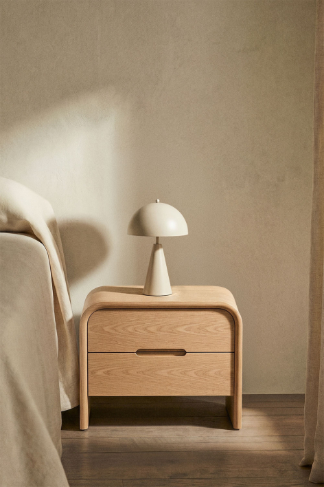 Table de chevet 45x40 cm en MDF Claudres - Marron Chêne