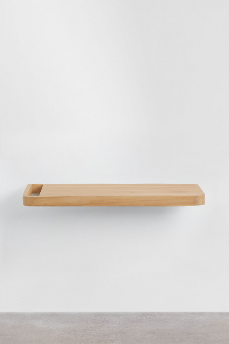 Ensemble meuble de salle de bain suspendu 110x45 cm en bois de teck Neill