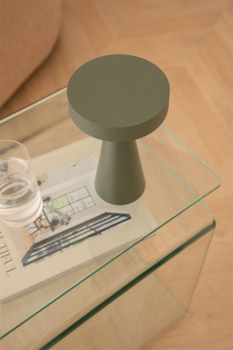 Lampe de table LED sans fil en fer Catinca - Vert Olive Intense