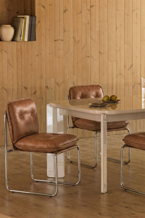 Chaise de salle à manger rembourrée et en fer Matilda