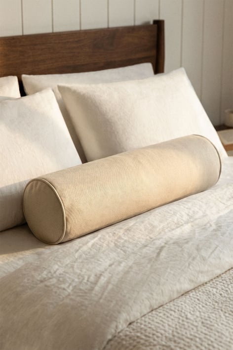 Coussin rouleau 15x50 cm en tissu Somalia