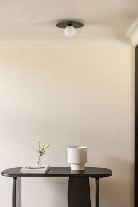 Plafonnier de plafond en fer et verre Anine