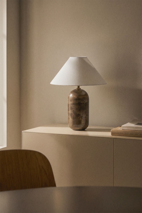 Lampe de table en pierre naturelle Yalvira