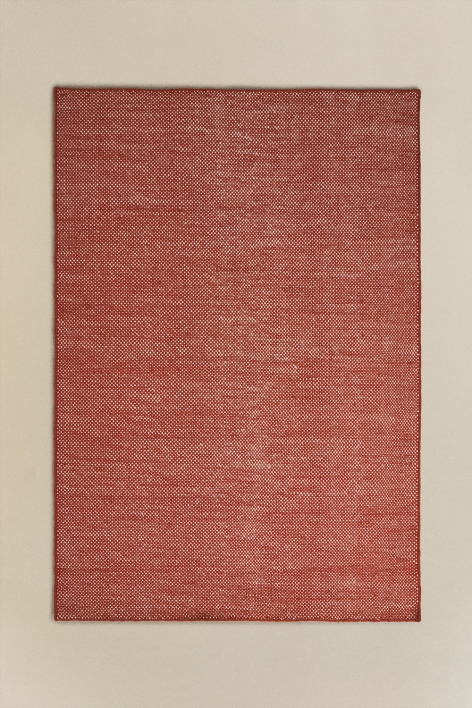 Tapis rectangulaire en laine Jultriz - Rouge Argile