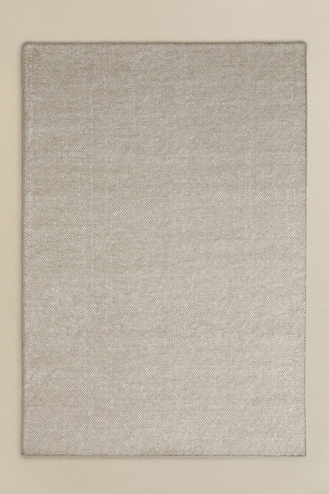 Tapis rectangulaire en laine Jultriz - Gris Glacial