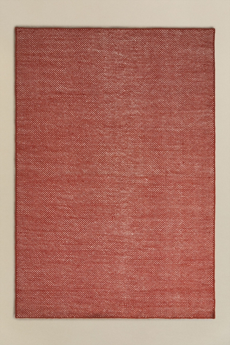 Tapis rectangulaire en laine Jultriz - Rouge Argile