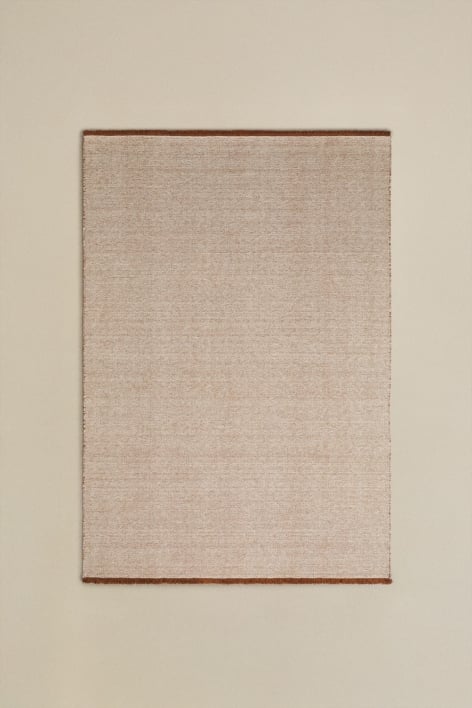 Tapis rectangulaire en laine et coton Quiteria - Nu brun