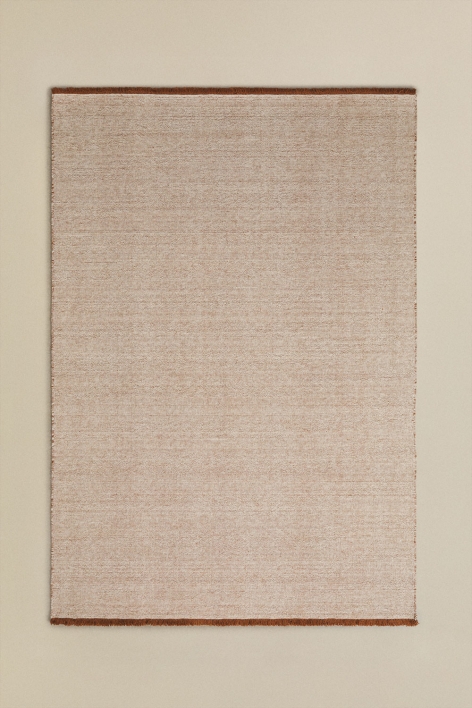 Tapis rectangulaire en laine et coton Quiteria - Nu brun