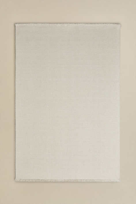 Tapis rectangulaire en laine et coton Quiteria - Blanc Gardenia