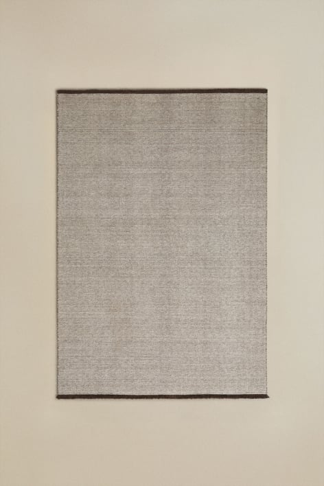 Tapis rectangulaire en laine et coton Quiteria - Marron Sépia