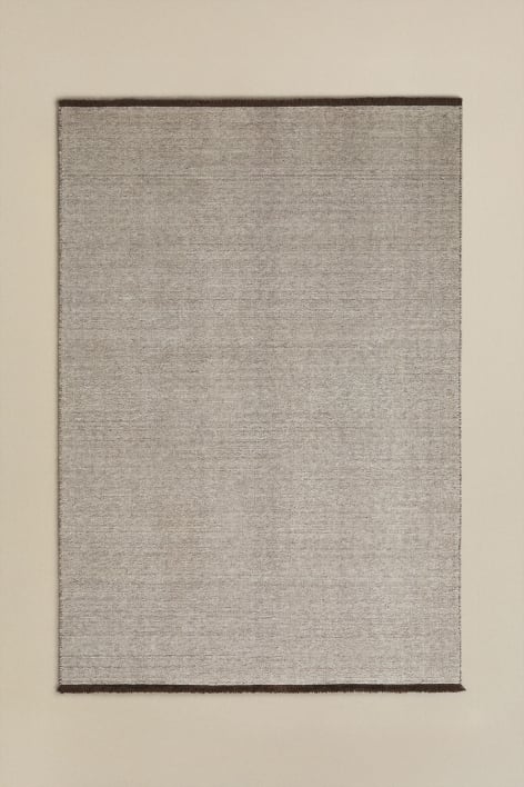 Tapis rectangulaire en laine et coton Quiteria - Marron Sépia