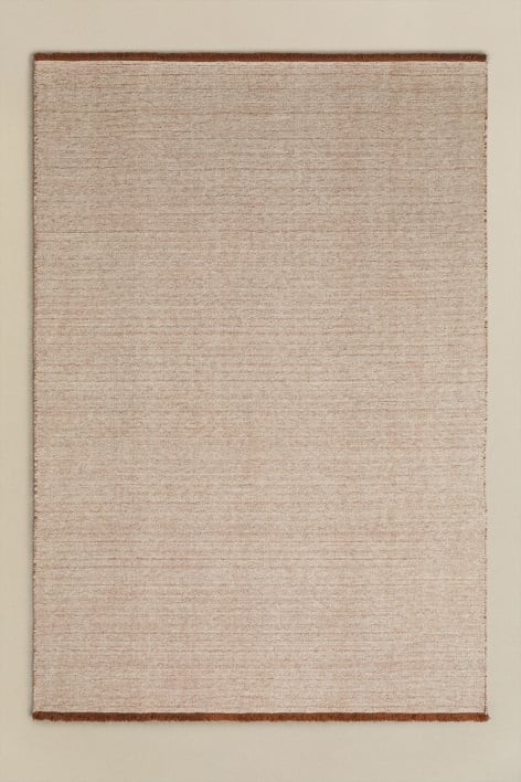 Tapis rectangulaire en laine et coton Quiteria - Brun Blé