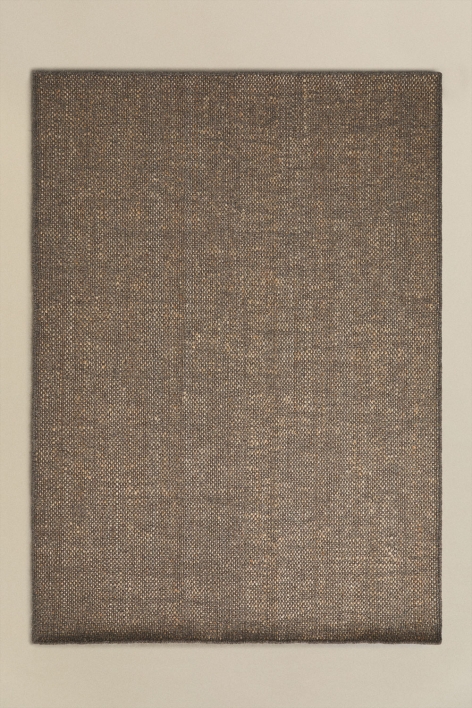 Tapis rectangulaire en laine et jute Wamba - Gris Taupe